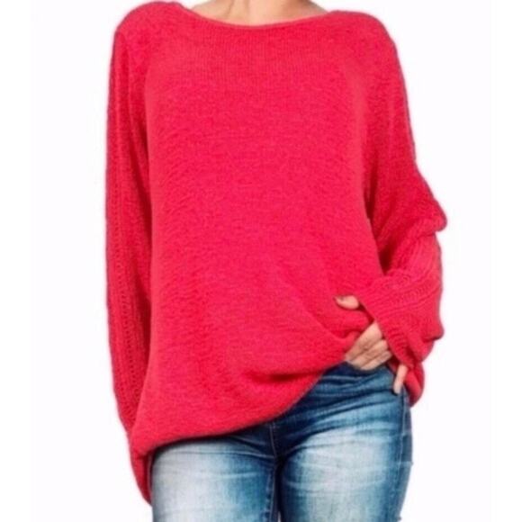 Rachel Zoe Karla Pullover Sweater Open Knit Coral - Picture 8 of 10